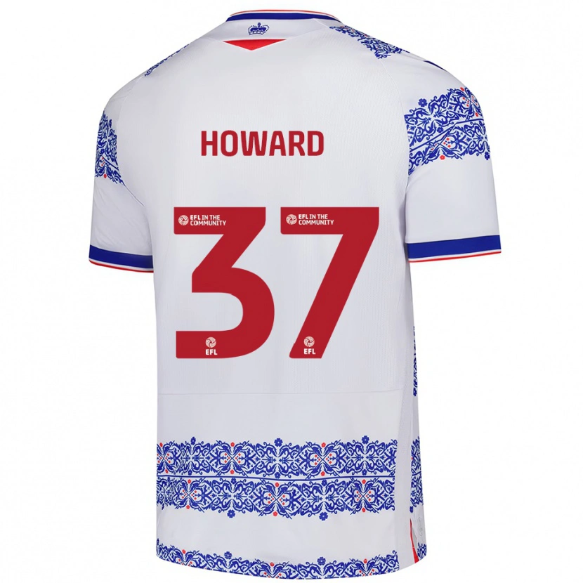 Danxen Niño Camiseta Luke Howard #37 Blanco Azul 1ª Equipación 2025/26 La Camisa México