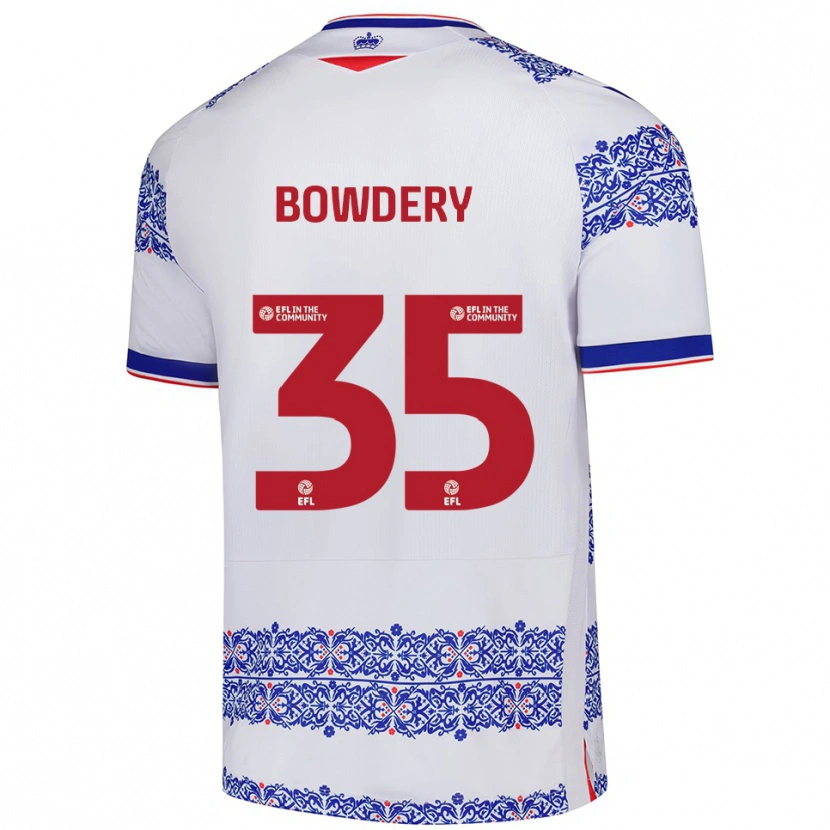 Danxen Niño Camiseta Carter Bowdery #35 Blanco Azul 1ª Equipación 2025/26 La Camisa México