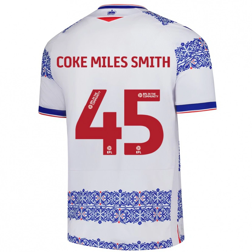 Danxen Niño Camiseta Kiyan Coke Miles Smith #45 Blanco Azul 1ª Equipación 2025/26 La Camisa México