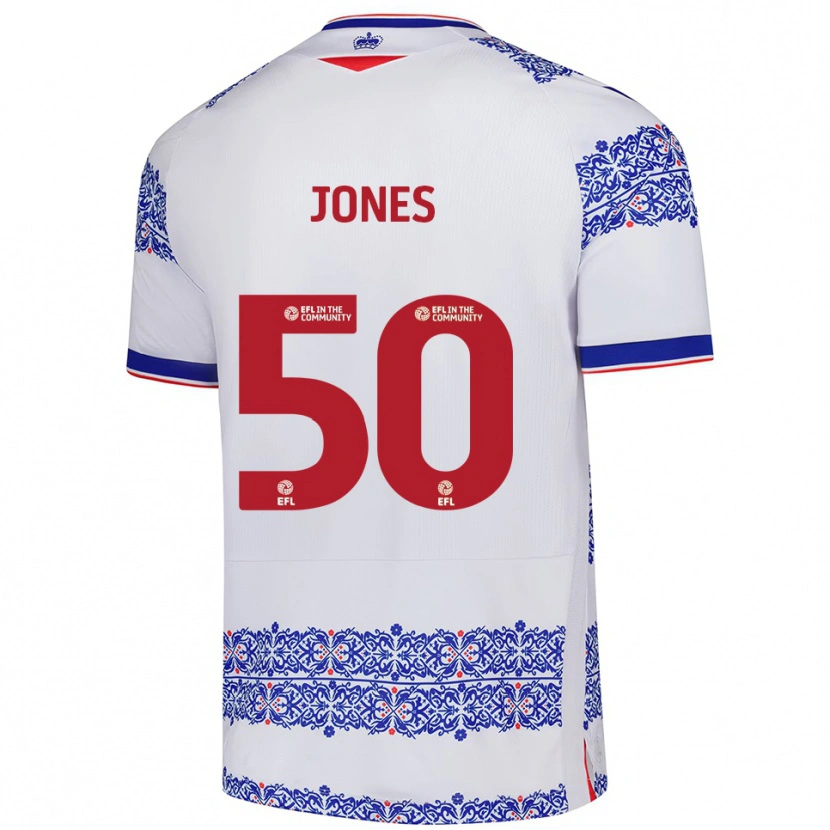 Danxen Niño Camiseta Jerae Jones #50 Blanco Azul 1ª Equipación 2025/26 La Camisa México