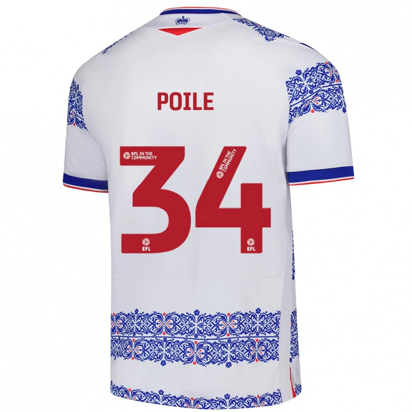 Danxen Niño Camiseta Imogen Poile #34 Blanco Azul 1ª Equipación 2025/26 La Camisa México