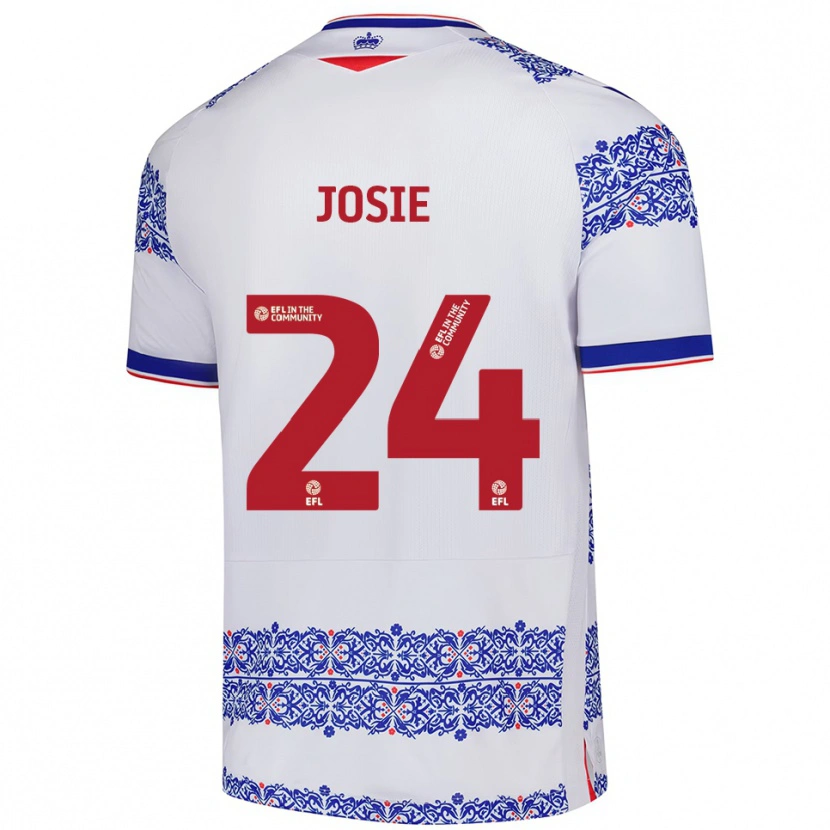 Danxen Niño Camiseta Josie Longhurst #24 Blanco Azul 1ª Equipación 2025/26 La Camisa México