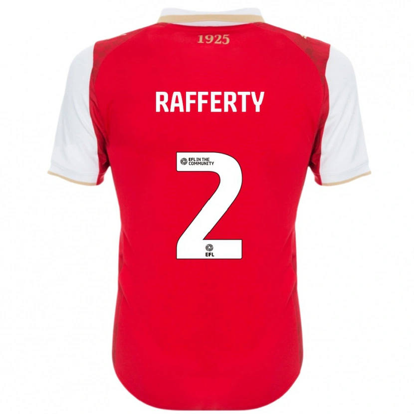 Danxen Niño Camiseta Joe Rafferty #2 Rojo Blanco 1ª Equipación 2025/26 La Camisa México