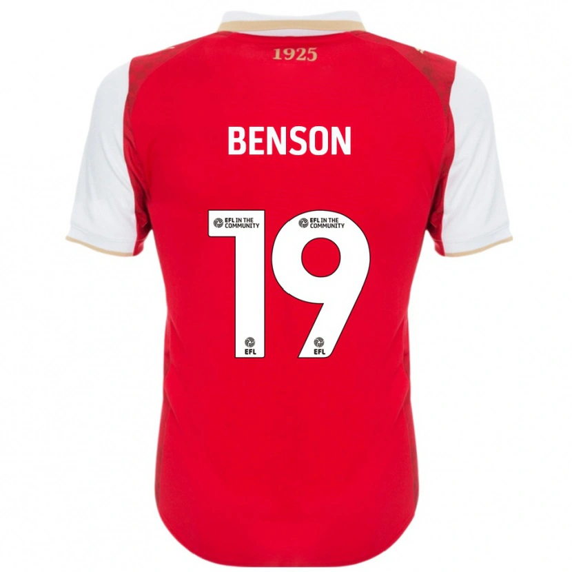 Danxen Niño Camiseta Josh Benson #19 Rojo Blanco 1ª Equipación 2025/26 La Camisa México