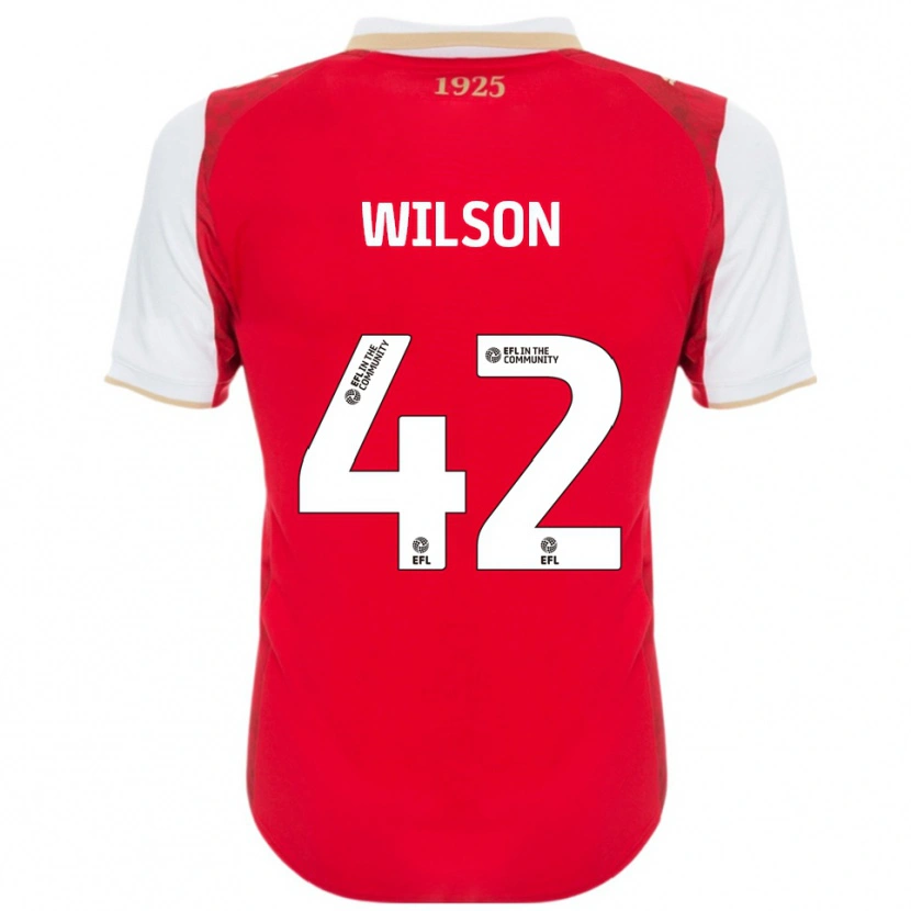 Danxen Niño Camiseta Reece Wilson #42 Rojo Blanco 1ª Equipación 2025/26 La Camisa México