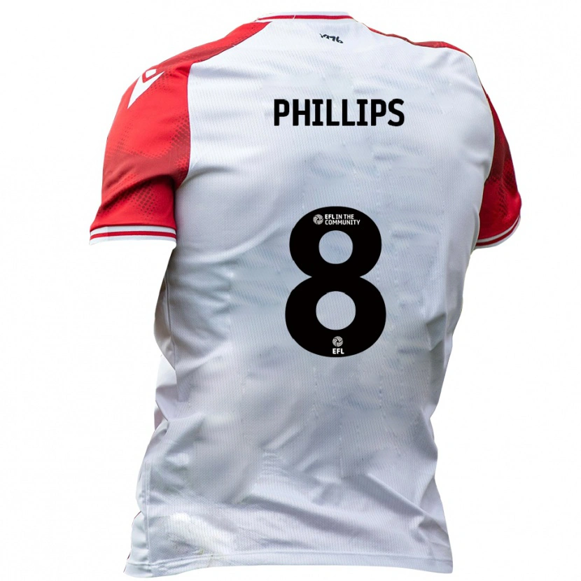Danxen Niño Camiseta Daniel Phillips #8 Blanco Rojo 1ª Equipación 2025/26 La Camisa México