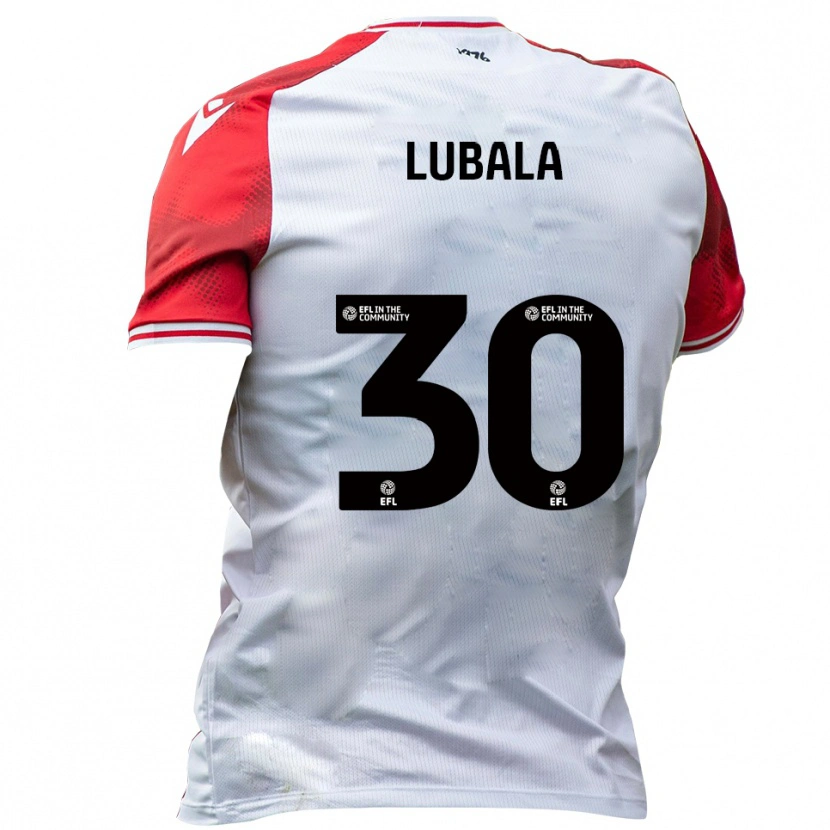 Danxen Niño Camiseta Bez Lubala #30 Blanco Rojo 1ª Equipación 2025/26 La Camisa México