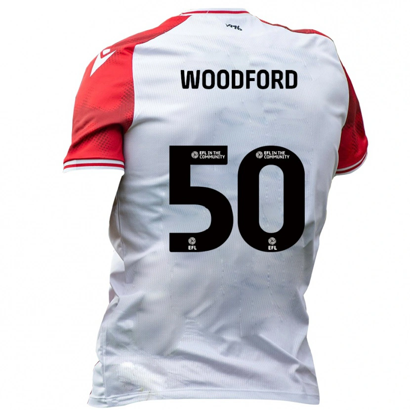Danxen Niño Camiseta Max Woodford #50 Blanco Rojo 1ª Equipación 2025/26 La Camisa México