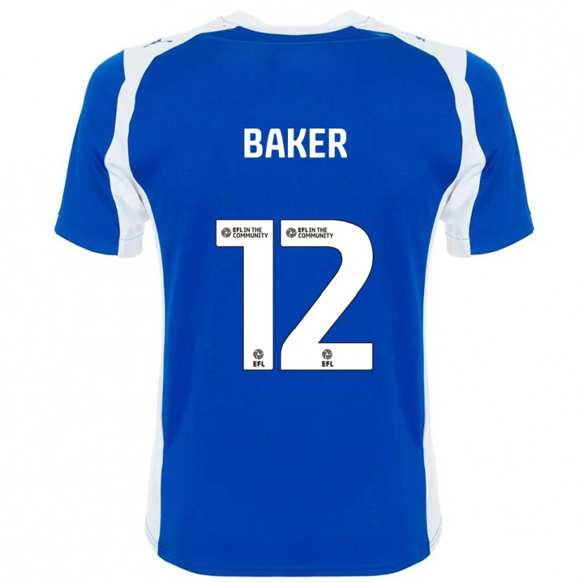 Danxen Niño Camiseta Tegen Baker #12 Azul Blanco 1ª Equipación 2025/26 La Camisa México