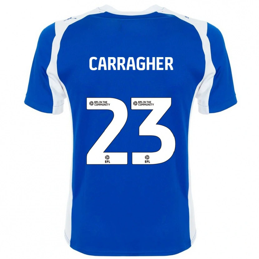 Danxen Niño Camiseta James Carragher #23 Azul Blanco 1ª Equipación 2025/26 La Camisa México