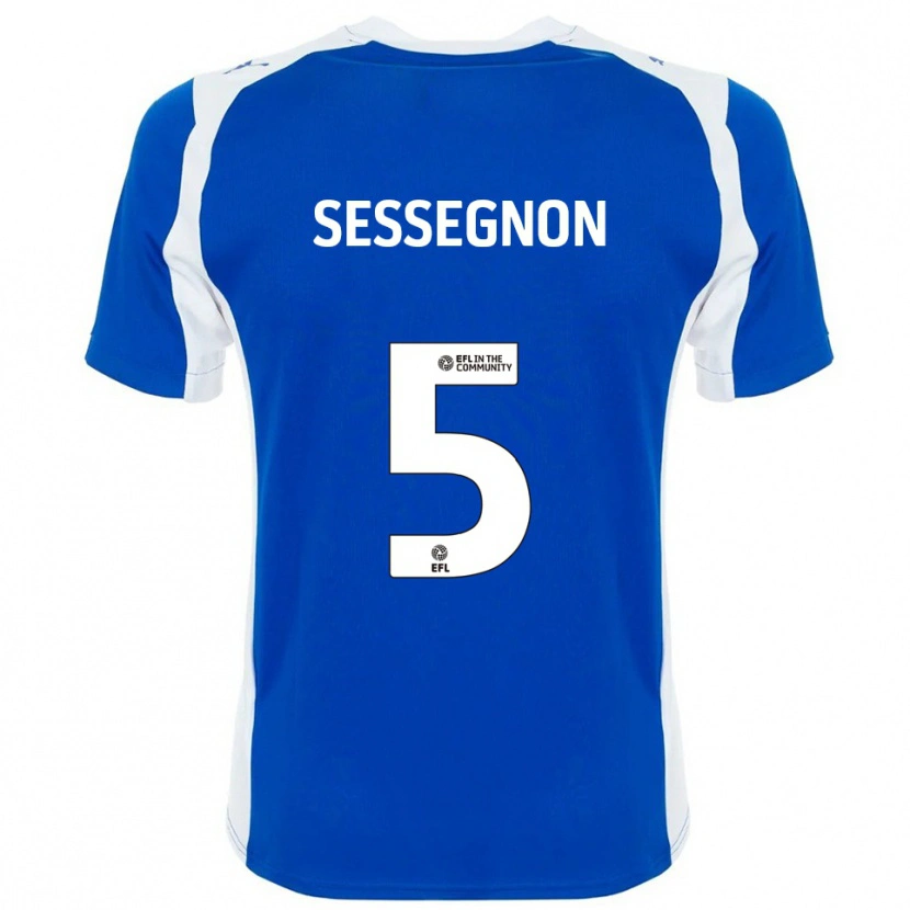 Danxen Niño Camiseta Steven Sessegnon #5 Azul Blanco 1ª Equipación 2025/26 La Camisa México