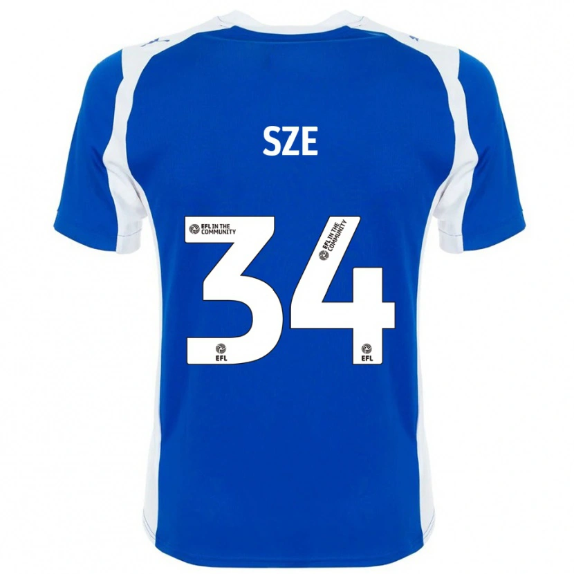 Danxen Niño Camiseta Chris Sze #34 Azul Blanco 1ª Equipación 2025/26 La Camisa México