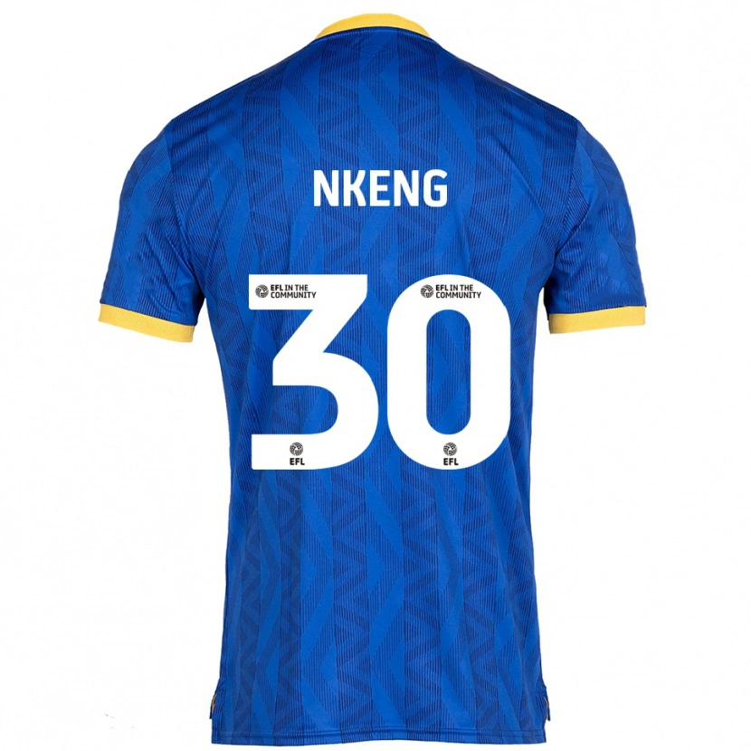 Danxen Niño Camiseta Junior Nkeng #30 Azul Marino Amarillo 1ª Equipación 2025/26 La Camisa México