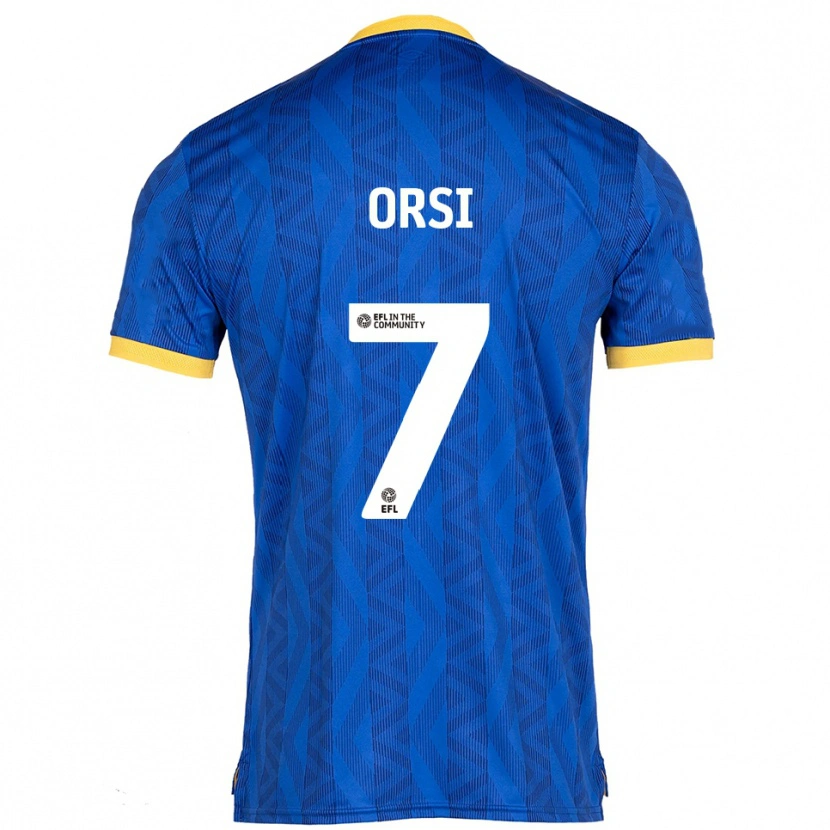 Danxen Niño Camiseta Danilo Orsi #7 Azul Marino Amarillo 1ª Equipación 2025/26 La Camisa México
