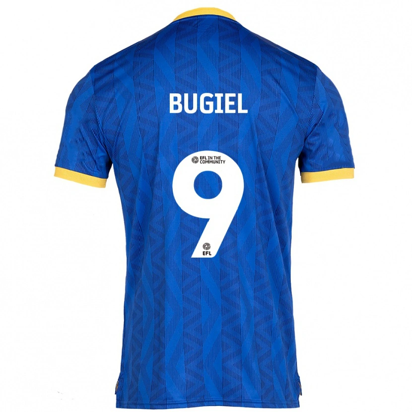 Danxen Niño Camiseta Omar Bugiel #9 Azul Marino Amarillo 1ª Equipación 2025/26 La Camisa México
