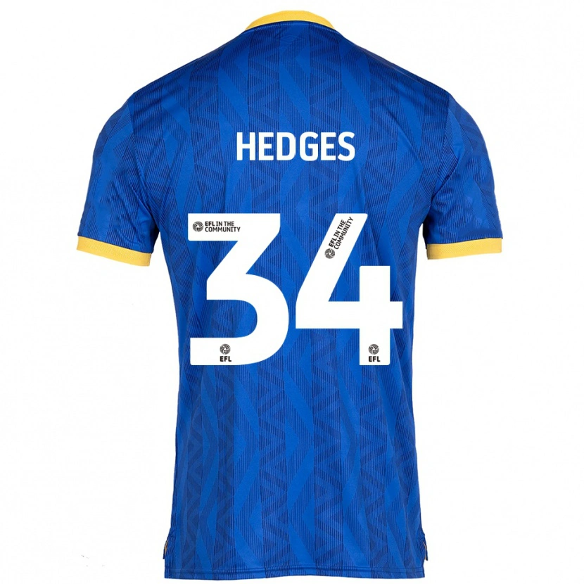 Danxen Niño Camiseta Harry Hedges #34 Azul Marino Amarillo 1ª Equipación 2025/26 La Camisa México