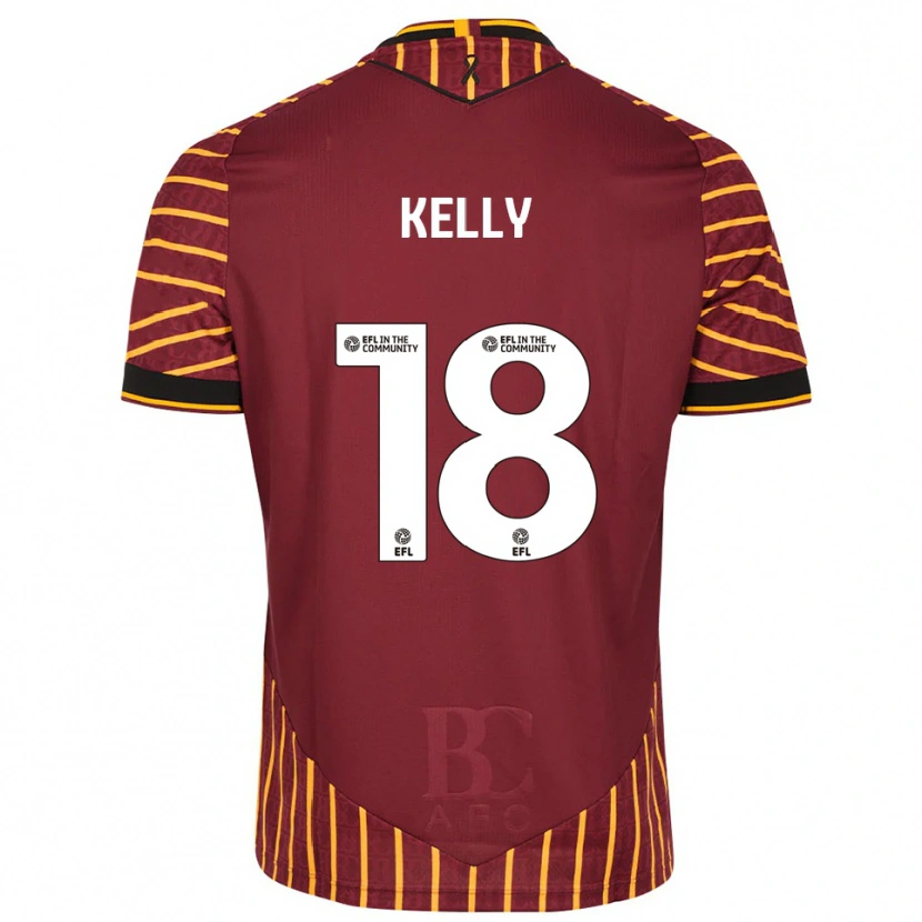 Danxen Niño Camiseta Ciaran Kelly #18 Naranja Borgoña 1ª Equipación 2025/26 La Camisa México