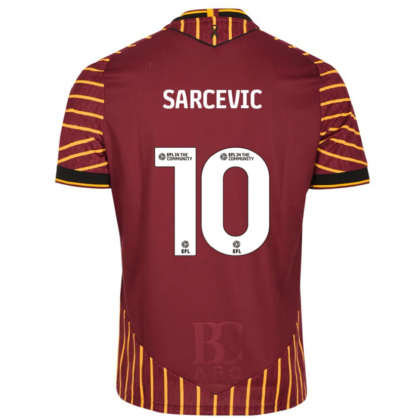 Danxen Niño Camiseta Antoni Sarcevic #10 Naranja Borgoña 1ª Equipación 2025/26 La Camisa México