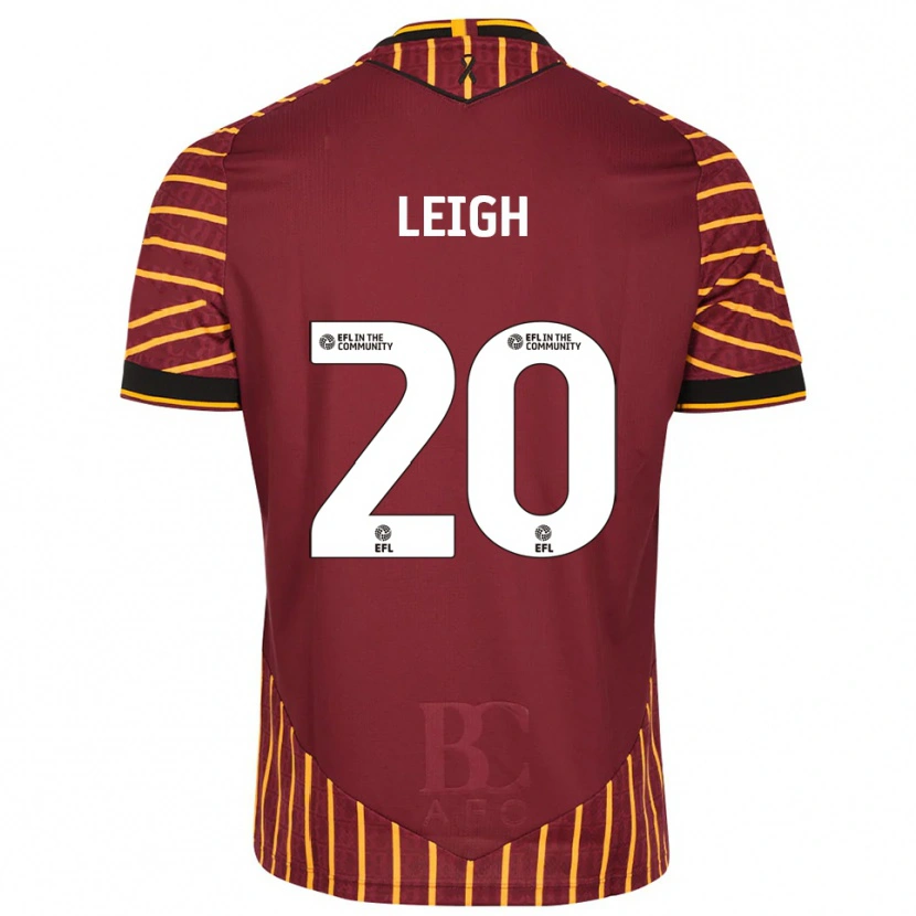 Danxen Niño Camiseta Tommy Leigh #20 Naranja Borgoña 1ª Equipación 2025/26 La Camisa México