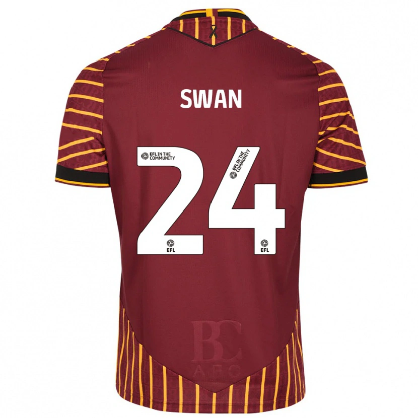 Danxen Niño Camiseta Will Swan #24 Naranja Borgoña 1ª Equipación 2025/26 La Camisa México