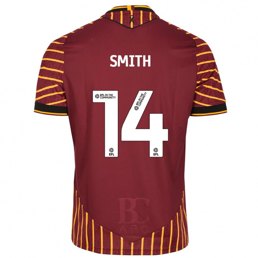 Danxen Niño Camiseta Tyler Smith #14 Naranja Borgoña 1ª Equipación 2025/26 La Camisa México