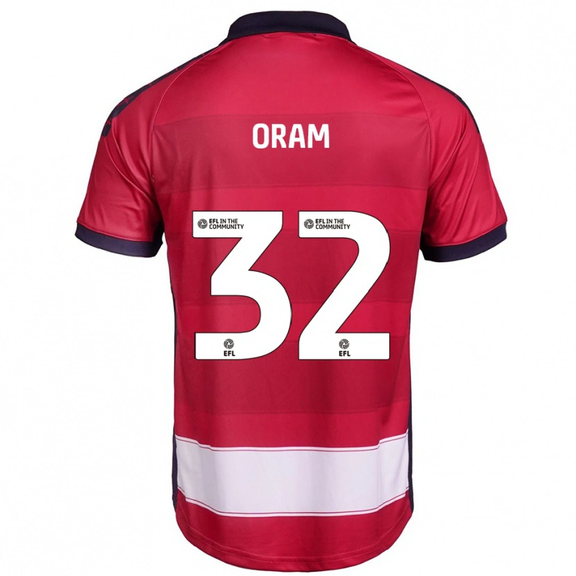 Danxen Niño Camiseta Jake Oram #32 Rojo Blanco 1ª Equipación 2025/26 La Camisa México