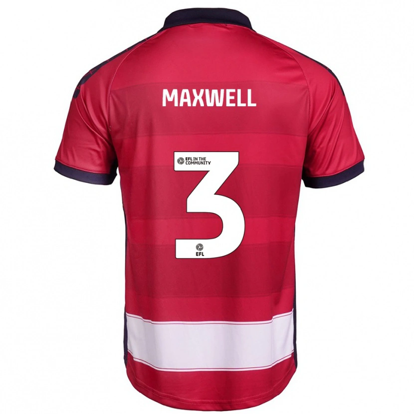 Danxen Niño Camiseta James Maxwell #3 Rojo Blanco 1ª Equipación 2025/26 La Camisa México