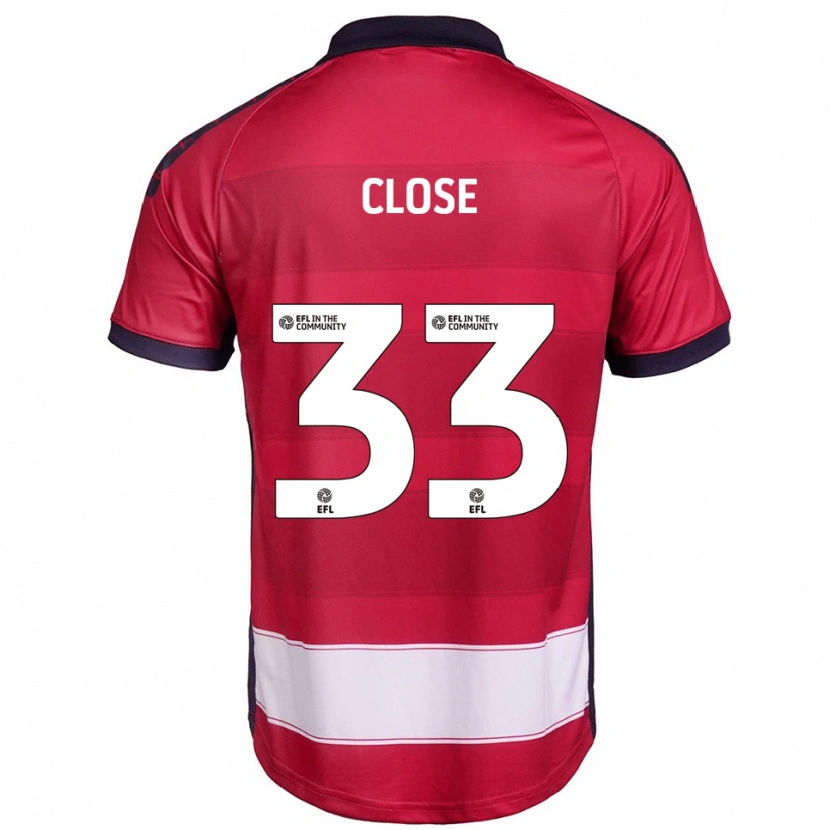 Danxen Niño Camiseta Ben Close #33 Rojo Blanco 1ª Equipación 2025/26 La Camisa México