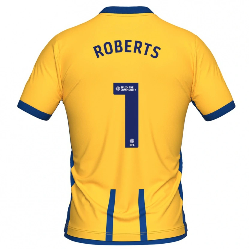 Danxen Niño Camiseta Liam Roberts #1 Amarillo Azul 1ª Equipación 2025/26 La Camisa México
