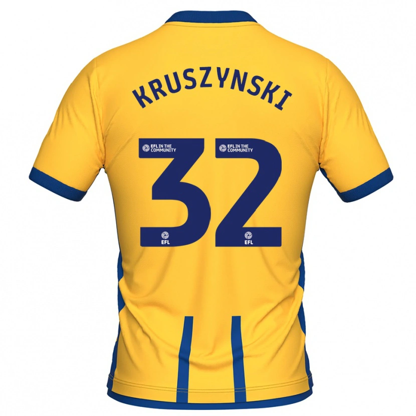 Danxen Niño Camiseta Jakub Kruszynski #32 Amarillo Azul 1ª Equipación 2025/26 La Camisa México