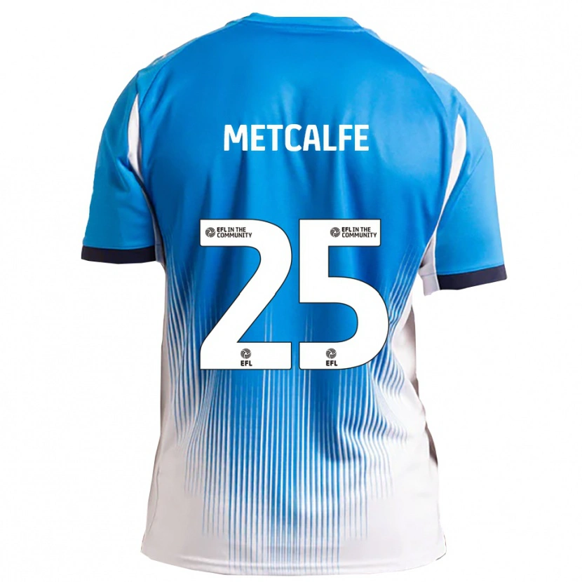 Danxen Niño Camiseta Max Metcalfe #25 Azul Blanco 1ª Equipación 2025/26 La Camisa México