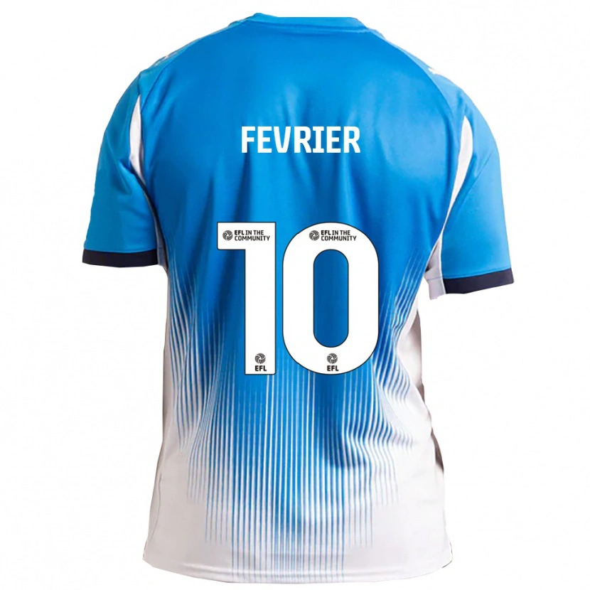 Danxen Niño Camiseta Jayden Fevrier #10 Azul Blanco 1ª Equipación 2025/26 La Camisa México