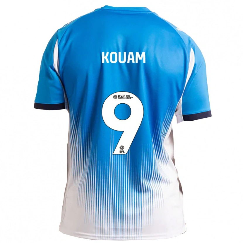 Danxen Niño Camiseta Marcus Kouam #9 Azul Blanco 1ª Equipación 2025/26 La Camisa México