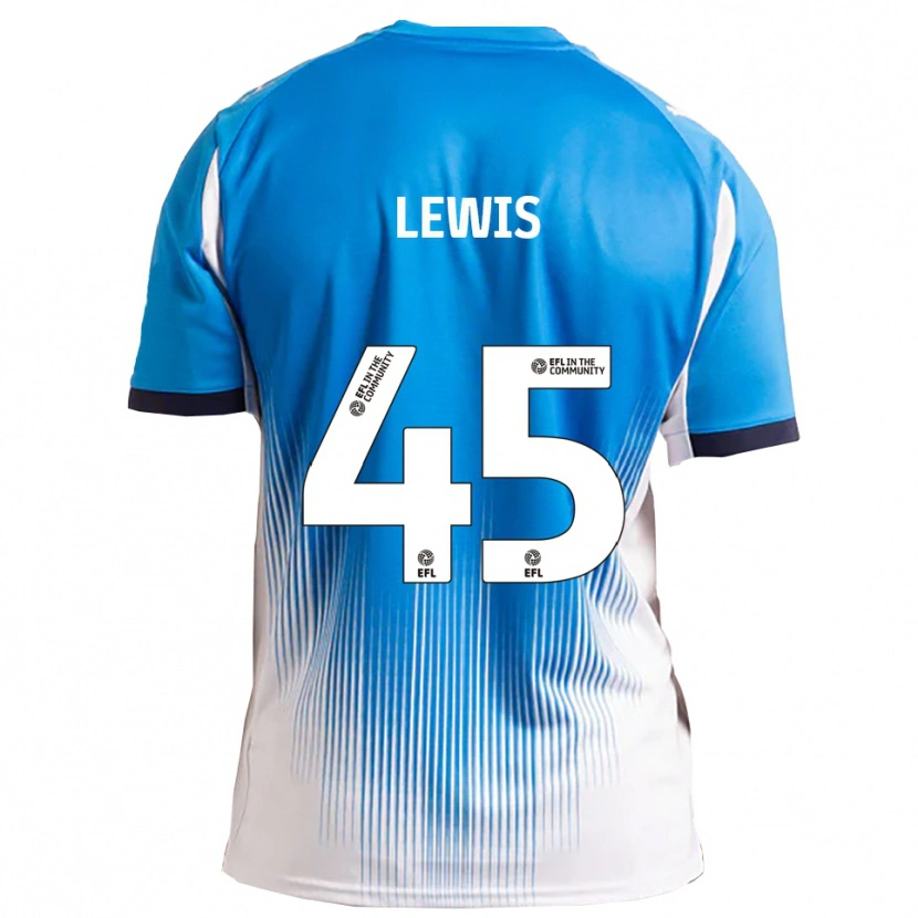 Danxen Niño Camiseta Jake Lewis #45 Azul Blanco 1ª Equipación 2025/26 La Camisa México