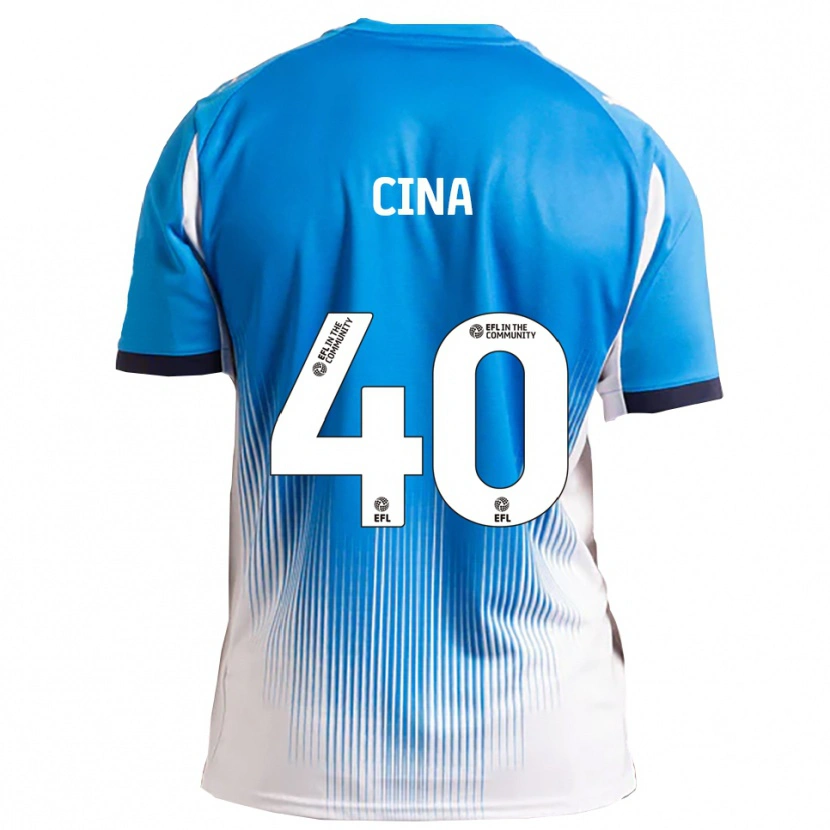 Danxen Niño Camiseta Bruno Cina #40 Azul Blanco 1ª Equipación 2025/26 La Camisa México