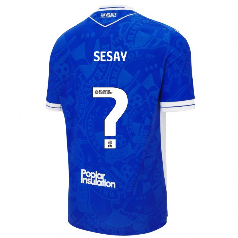 Danxen Niño Camiseta Malik Sesay #0 Azul Blanco 1ª Equipación 2025/26 La Camisa México
