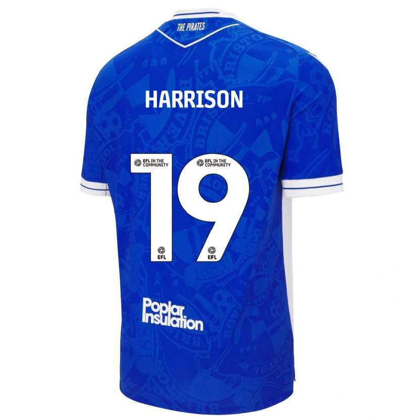 Danxen Niño Camiseta Ellis Harrison #19 Azul Blanco 1ª Equipación 2025/26 La Camisa México