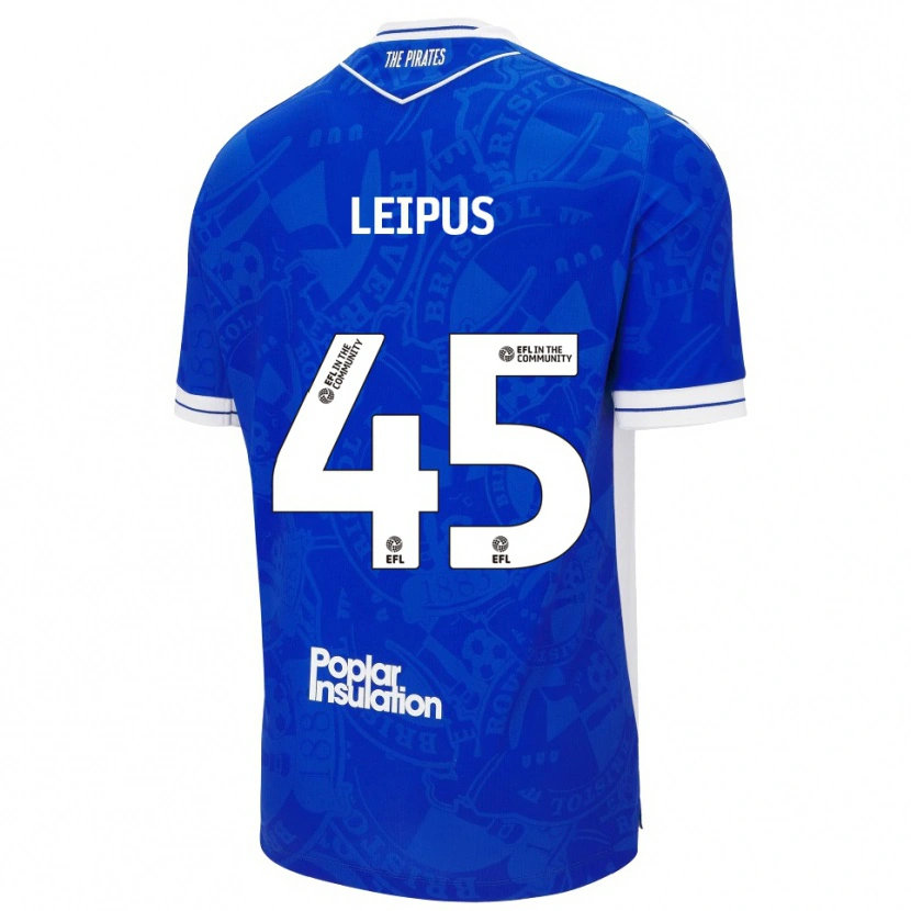 Danxen Niño Camiseta Brooklyn Leipus #45 Azul Blanco 1ª Equipación 2025/26 La Camisa México