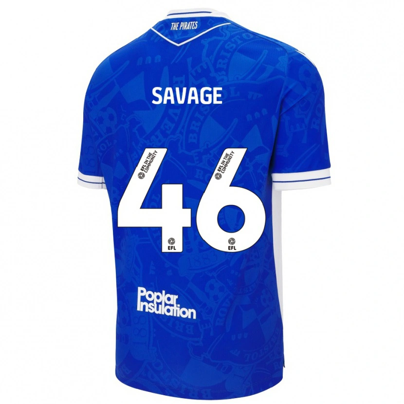Danxen Niño Camiseta Taelan Savage #46 Azul Blanco 1ª Equipación 2025/26 La Camisa México