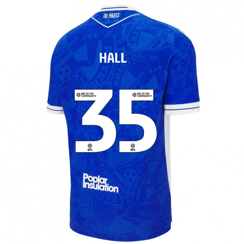 Danxen Niño Camiseta Matt Hall #35 Azul Blanco 1ª Equipación 2025/26 La Camisa México