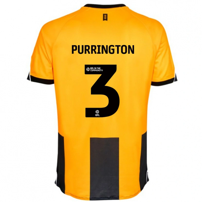 Danxen Niño Camiseta Ben Purrington #3 Naranja Negro 1ª Equipación 2025/26 La Camisa México