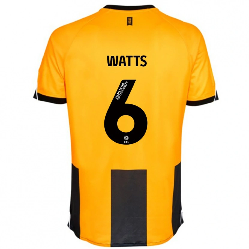Danxen Niño Camiseta Kell Watts #6 Naranja Negro 1ª Equipación 2025/26 La Camisa México