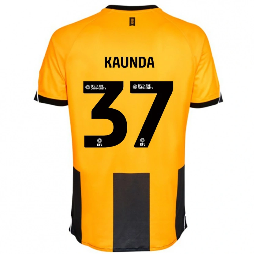 Danxen Niño Camiseta Amaru Kaunda #37 Naranja Negro 1ª Equipación 2025/26 La Camisa México