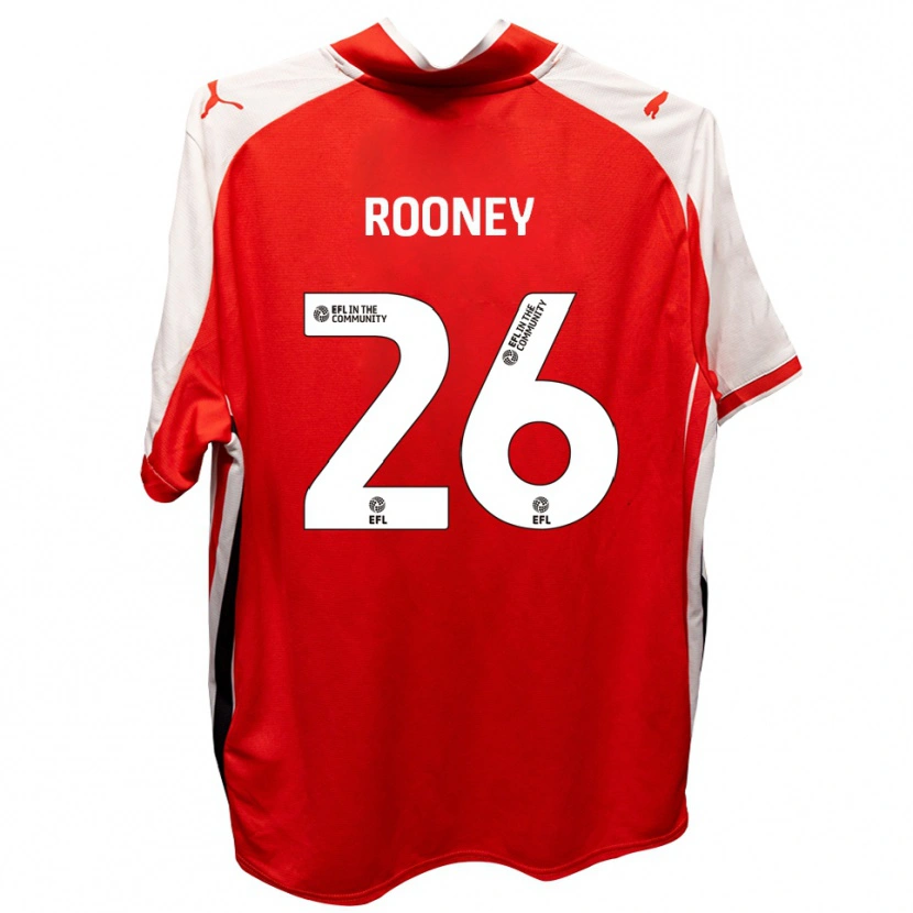Danxen Niño Camiseta Shaun Rooney #26 Rojo Blanco 1ª Equipación 2025/26 La Camisa México