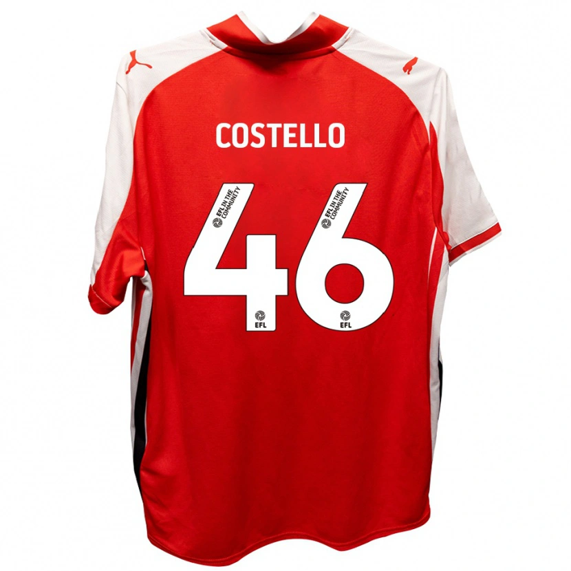 Danxen Niño Camiseta Calum Costello #46 Rojo Blanco 1ª Equipación 2025/26 La Camisa México