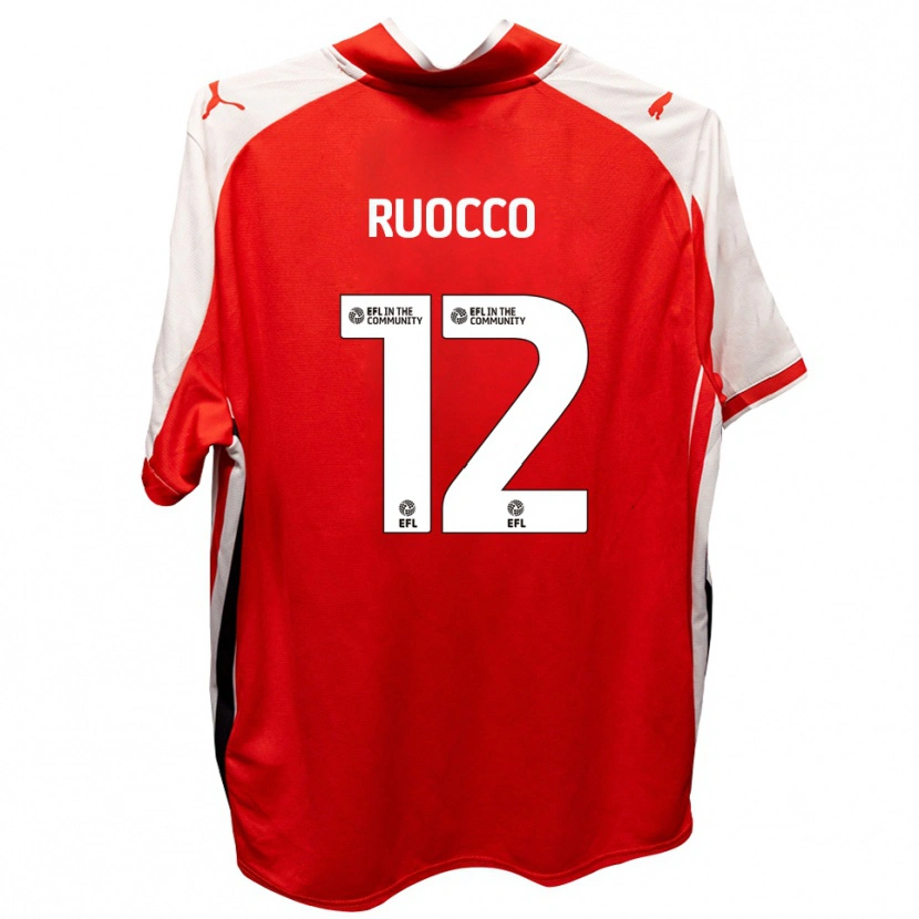 Danxen Niño Camiseta Alessio Ruocco #12 Rojo Blanco 1ª Equipación 2025/26 La Camisa México