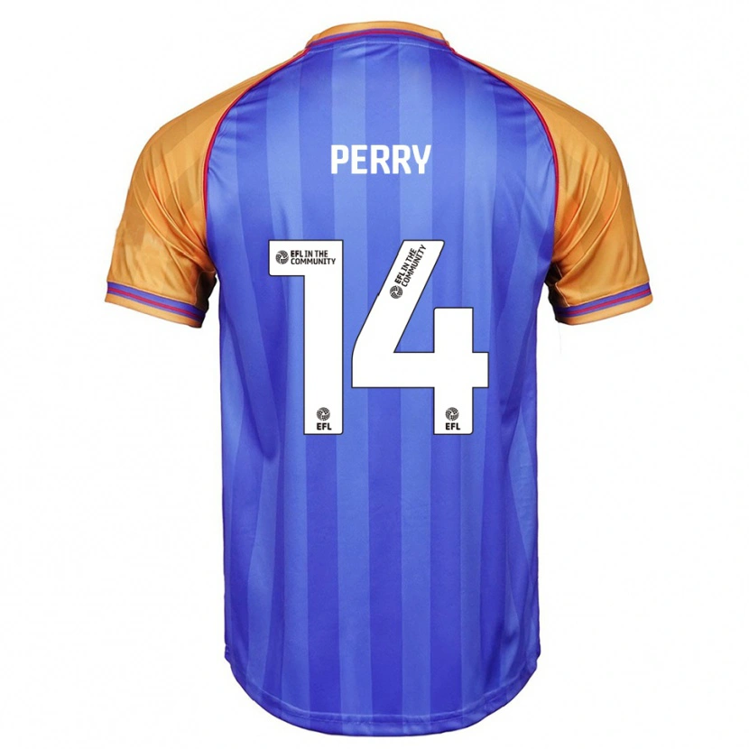 Danxen Niño Camiseta Taylor Perry #14 Azul Naranja 1ª Equipación 2025/26 La Camisa México
