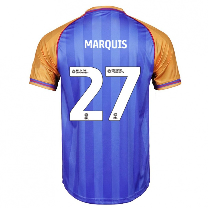 Danxen Niño Camiseta John Marquis #27 Azul Naranja 1ª Equipación 2025/26 La Camisa México