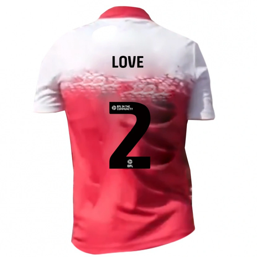 Danxen Niño Camiseta Donald Love #2 Rojo Blanco 1ª Equipación 2025/26 La Camisa México