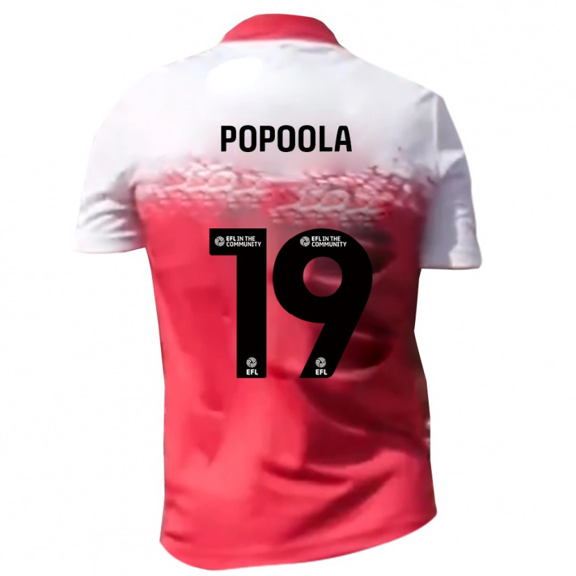 Danxen Niño Camiseta Anjola Popoola #19 Rojo Blanco 1ª Equipación 2025/26 La Camisa México